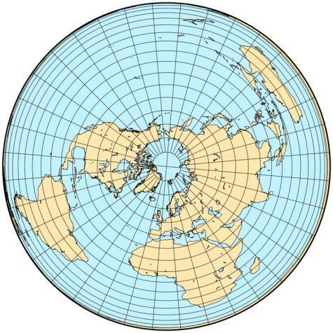 North Polar Azimuthal Projection