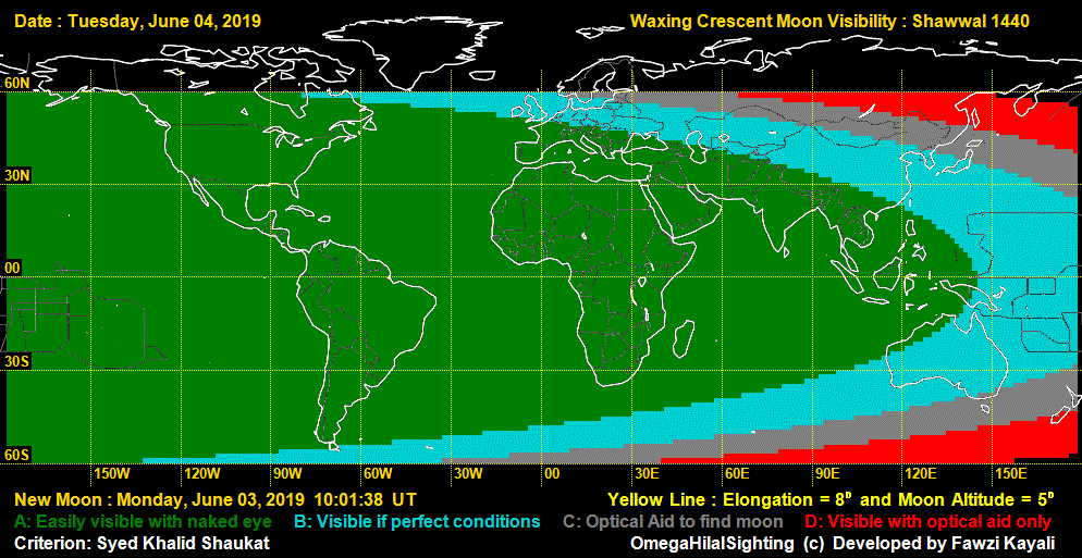 Moonsighting for Shawwal 1440