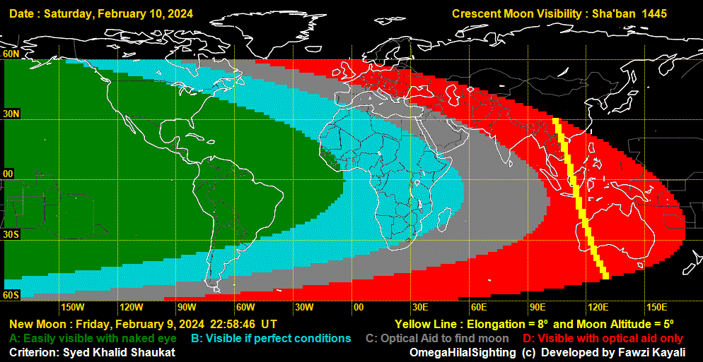 Moonsighting for Sha'ban 1445